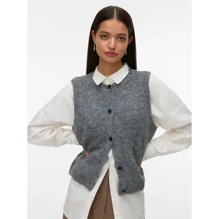 Vero Moda VMNOVAH Strickweste Dunkelgrau Melange 40