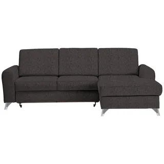Cantus Ecksofa , Dunkelbraun , Textil , Uni , Ottomane rechts, L-Form , 244x167 cm , Liegefunktion , Wohnzimmer, Sofas & Couches, Wohnlandschaften, Ecksofas