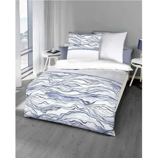 Kaeppel Mako Satin Bettwäsche Welle Wave 155x220 cm Taube - Taupe