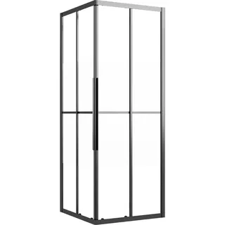 vidaXL Duschkabine Halbmatt ESG 80x80x180 cm Schwarz - Schwarz