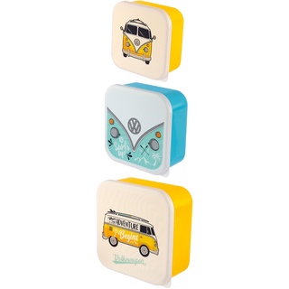 Puckator VW T1 Surf Adventure Lunchboxen, 3 Stück