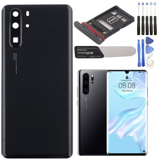 YHX-OU 6.47'' Akkudeckel für Huawei P30 Pro Backcover Akkufachdeckel Batterieabdeckung Rückseite+ SIM Cato Pin und Cato+Werkzeug Zerlegen (Schwarz)