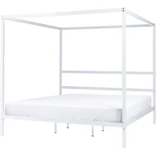 Beliani Himmelbett 180/200cm Weiß Lestards , Metall , 180x200 cm , Schlafzimmer, Betten
