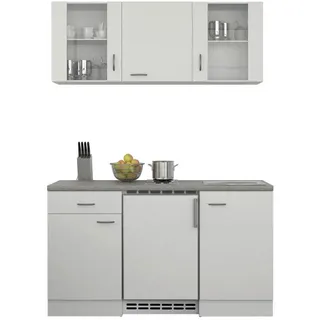 FlexWell Miniküche , Weiß , Kunststoff , 1 Schublade(n),1 Schublade(n) Schubladen , seitenverkehrt montierbar, nur wie online abgebildet bestellbar , 150.5 cm , Made in Germany , links aufbaubar, rechts aufbaubar , Küchen, Küchenzeilen & Küchenblöcke, Küchenzeilen