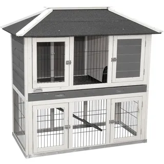 Kerbl Kleintierstall Villa 118 x 68 x 118 cm grau