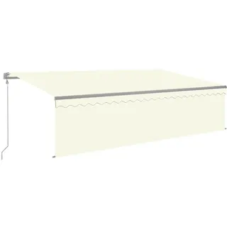 vidaXL Markise Automatisch mit Rollo LED Windsensor 5x3 m Creme - Creme