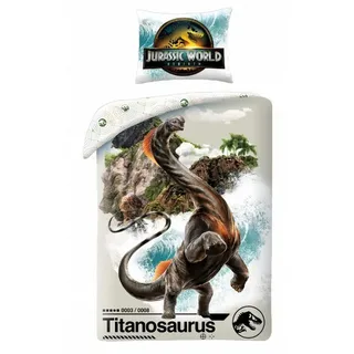 Jurassic World Bettwäsche-Set Titanosaurus Grau 140 x 200 cm + 70 x 90 cm