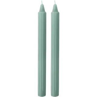 Cereria di Giorgio Risthò Dorische Kerzen für Kerzenhalter, Wachs, grau-grün, 2,2 x 25 cm