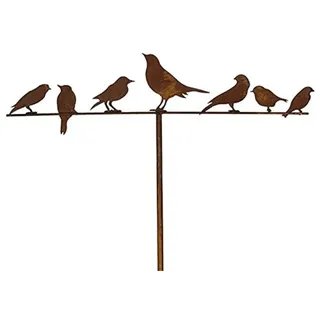 Vosteen Gartenstecker Vögel 118cm Metall Rost Gartendeko Edelrost Groß