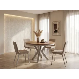 WFL GROUP Clara Ø 100-180 cm grau-beige