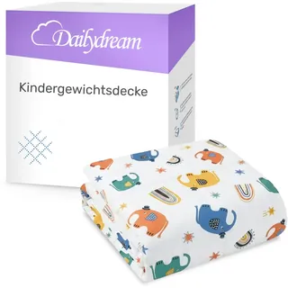 Dailydream Kinder Gewichtsdecke | 90x120 | 2,5 kg | Motiv Space | aus 100% Baumwolle | mit Glasperlenfüllung | schwere Decke zum Schlafen | Weighted Blanket | Therapiedecke | Körpergewicht 20-35 kg