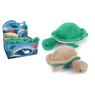 Dodo d'amour - Doppelseitiges umkehrbares Plüschtier - Ausdruck - 206932 - Beige - Schildkröte - Kuscheltier - Spielzeug - Emotion - Stimmung - 26 cm x 20 cm - Ab 18 Monaten