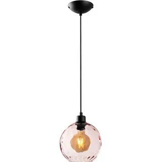 Opviq Moderner rosa Kronleuchter, höhenverstellbar von 40 bis 120 cm, Metallkorpus, Ø 20 cm Kappe, 1 x E27-Fassung, stilvolle Beleuchtung für Ihr Zuhause