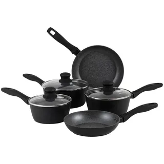 ultimate products ltd. RUSSEL Hobbs Metallic Marble Kochpfannen-Set - Antihaft-Küchengeschirr, Deckel aus gehärtetem Glas mit Dampfschlitzen, Induktionskochfeld geeignet