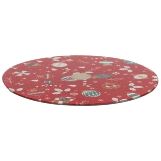 HOME DECO FACTORY, KA0394, Elegant Christmas Turntable for Table Service, Practical and Durable, Ideal for Parties and Dinners, Easy to Clean, Size: 30 cm, Color: White/Red