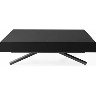 Couchtisch Höhenverstellbar und Ausziehbar Cavetta X - Wohnzimmertisch Esstisch Multifunktionstisch 120-200/80/27-76 cm Schwarz - Schwarz