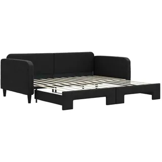 vidaXL Tagesbett Ausziehbar Schwarz 100x200 cm Stoff