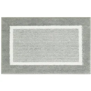 andiamo Badematte rutschfest Maui - Badezimmerteppich weich und flauschig - Duschvorleger für Badezimmer Badteppich rutschfest waschbar 40 x 60 cm Grau