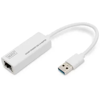 Digitus USB 3.0 Gigabit Ethernet Adapter Typ-A zu RJ45 St./Bu. weiß