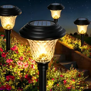 BEAU JARDIN 8 Stück Solarlampen für Außen, Solarleuchten Garten mit 3 Farbmodi, Gartenbeleuchtung Winterfest & Wasserdicht, Dekolichter für Rasen Terrasse Wege