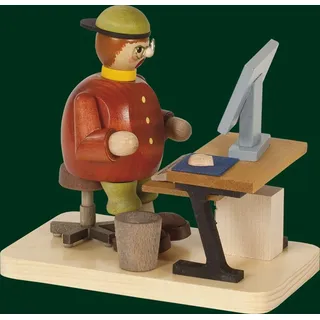 Räucherfigur Weihnachten original Erzgebirge Räuchermann Computerfreak 26288 NEU