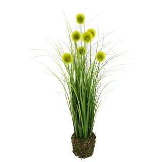 Kunstpflanze I.GE.A. "Knopfgras im Erdtopf", grün, B:15cm H:50cm L:15cm, Kunststoff, Kunstpflanzen, Kunstpflanze, Grasbusch Kunstblume Dekogras