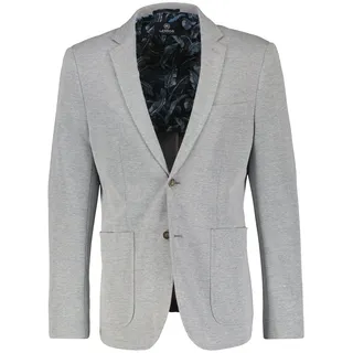 Jerseysakko LERROS "Jerseyblazer mit Stecktasche", Herren, Gr. 28, grau (basalt grau), 60% Baumwolle, 40% Polyester, Sakkos Jerseysakko