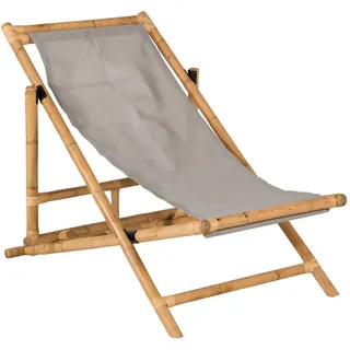 gardenson Strandsessel Grau, Holz, Textil, Bambus, Rattan ca. 73x79 cm