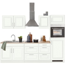 Bild MÖBEL Küchenzeile »Stockholm«, Breite 270 cm, mit hochwertigen MDF Fronten im Landhaus-Stil, weiß