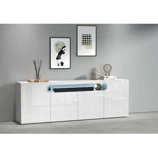 OTTO home Sideboard 200 x 80 x 40 cm Weiß hochglanz