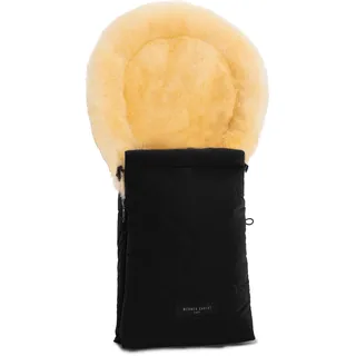 WERNER CHRIST BABY, Lammfell-Fußsack OSLO für Babywanne – Winterfußsack aus medizinischem Fell (ab 0 bis 6 Monate) für Tragetasche, Babyschale, Kinderwagen, in Black (schwarz)