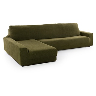 SOFASKINS® super elastischer Chaise Longue überzug, Sofabezug Linke Lange Armlehne, Sofa überzug atmungsaktiv, bequem und langlebig, Kompatible Abmessungen des Sofas (210-340 cm), Farbe Gras