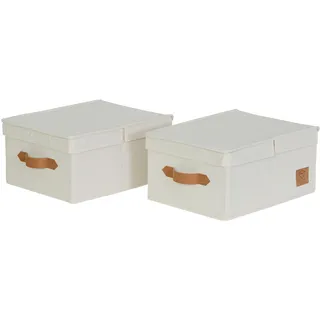LOVE !T STORE !T Aufbewahrungsbox 33 x 25 x 16 cm 2-tlg. beige