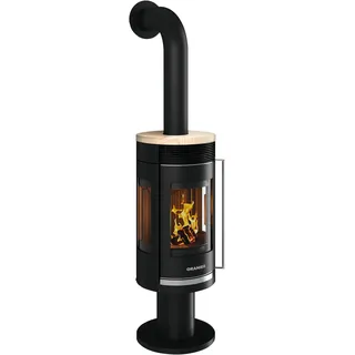 Oranier Rota Twist Stahl Schwarz/Abdeckplatte Sandstein