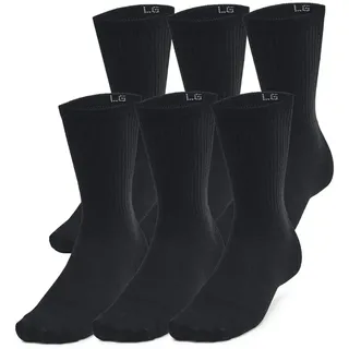Under Armour Essential Crew, Socken für Herren und Damen, Sportsocken mit enger Passform, leichte Laufsocken für ein Barfußgefühl,Black/Black/Castlerock,XL
