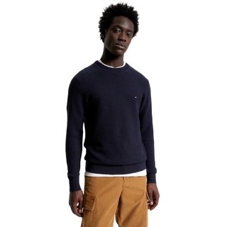 Tommy Hilfiger Herren Pullover Rectangular Structure Crew-Neck Strickpullover, Blau (Desert Sky), 3XL