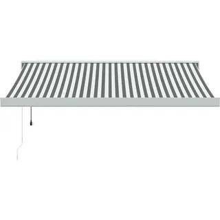 vidaXL Markise Einziehbar Anthrazit & Weiß 3,5x2,5 m Stoff & Aluminium - Grau