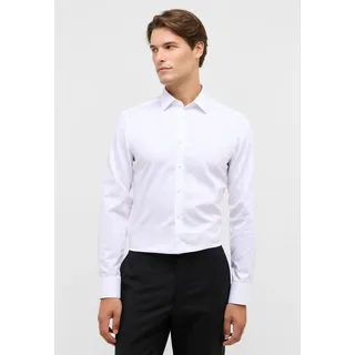 Langarmhemd ETERNA "SLIM FIT", Herren, Gr. 44, Normalgrößen, weiß, Satin, 100% Baumwolle, schmal, Manschette, Hemden Langarmhemd, NON IRON (bügelfrei)