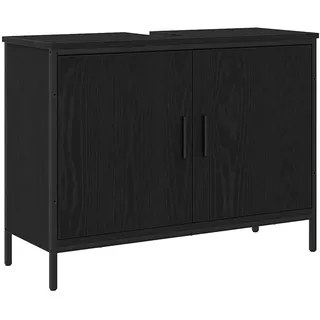 vidaXL Waschbeckenunterschrank mit Tür Schwarze Eiche 80 x 30 x 60 cm - Schwarz