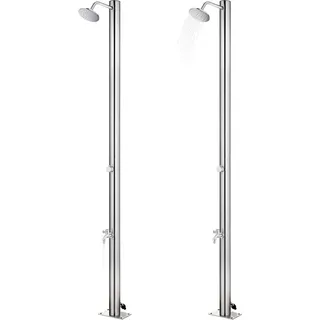 vidaXL Gartendusche 215 cm Edelstahl - Silber