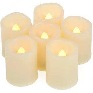 Flameless Flickering LED Votive Tealight Candles Battery Operated with Timer / 6 Hours On and 18 Hours Off Per Cycle, LED Tea Light Candles for Outdoor Halloween Pumpkin Light Christmas Decorations