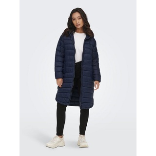 Only Damen Longline Steppjacke Leicht Wattierter Übergangsmantel Langer Parka mit Kapuze ONLMELODY