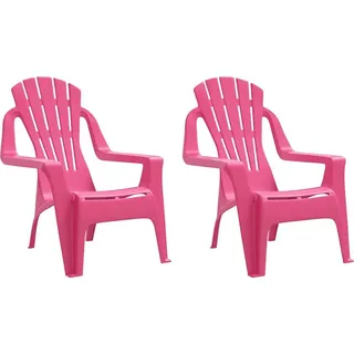 vidaXL Kinder-Gartenstühle 2 Stk. Rosa 37x34x44 cm PP Holzoptik - Rosa