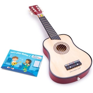 New Classic Toys - 10304 - Musikinstrument - Spielzeug Holzgitarre - Deluxe - Naturell, Kinder (Unisex)