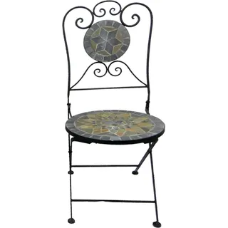 Mosaik Klappstuhl Bistrostuhl Balkonstuhl Gartenstuhl Stern Design - Schwarz