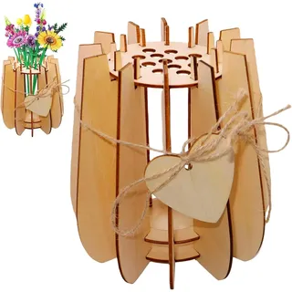 Vase für Lego Blumen, Holzvase für Blumensträuße, 3D-Holzpuzzle-Vase