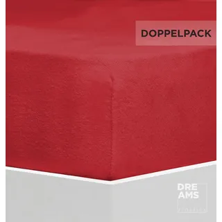 Florella Spannbettlaken »FS9, Flausch-Frottee, mit Rundum-Gummi, 80 % Baumwolle, 20 % Polyester« für Matratzenhöhe bis 25 cm geeignet, rot