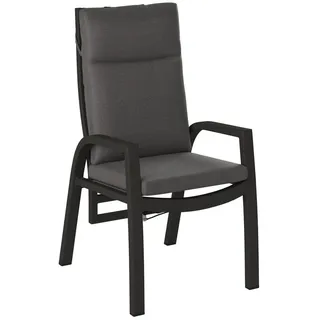 Ambia Garden Relaxsessel , Anthrazit, Schwarz, Dunkelgrau , Metall, Textil , Füllung: Polyester , 59x110x67 cm , Liegefunktion , Wohnzimmer, Sessel, Relaxsessel