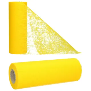 AmaCasa Tischläufer Gelb (23 cm x 25 m) – Hochwertiges Vliesband für stilvolle Tischdekoration bei Hochzeiten, Geburtstagen & besonderen Anlässen