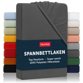 Blumtal Spannbettlaken Mikrofaser 160 x 200 cm Anthrazit